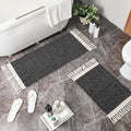 Breling Bath Mat Set of 2 Boho Fluffy Absorbent Microfiber Rugs Non Slip Non Skid Bath Mats for Bathroom Floor Tub and Shower, Washable, Ultra Soft, Quick Dry (32 x 20 Plus 24 x 17 - Inches) - style: Boho