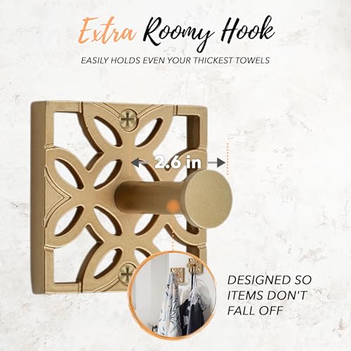 Autumn Alley 5-Piece Bathroom Hardware Set – Antique Gold (Muted, Brushed Finish – Not Shiny), Wall Mounted Towel Bar, Towel Ring, Toilet Paper Holder & Robe Hooks, Bathroom Accessories Set Complete - color: Antique Gold (Muted)