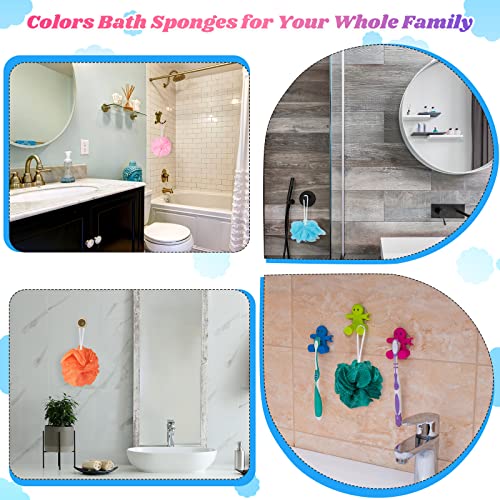 Chengu 20 Pack Mini Loofah Bath Sponge 20g Portable Travel Size Shower Sponge with Hanging Loop 4 Inch Bulk Mesh Puff for Kids Men Women Exfoliating Scrubber Pouf