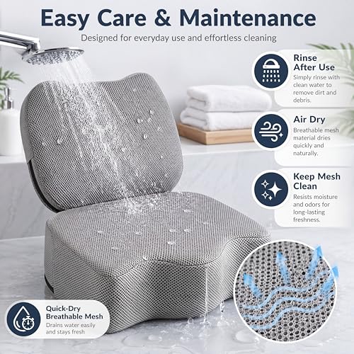 Yerliker 1 Pcs Foldable Hot Tub Booster Seat for Adults Adjustable 2 Heights up to 6.3", Weighted Booster Seat 3D Air Mesh Hot Tub Accessories Quick Dry Micro Dot Non Slip for Spa Bathtub Pool (Gray) - color: Grey