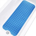 Bathtub and Shower Mats, Extra Long Non-Slip Bath Tub Mat 39 x 16 Inch, Machine Washable Bathmat with Suction Cups & Drain Holes for Bathroom Floor, Clear Royal Blue - color: Clear Royal Blue