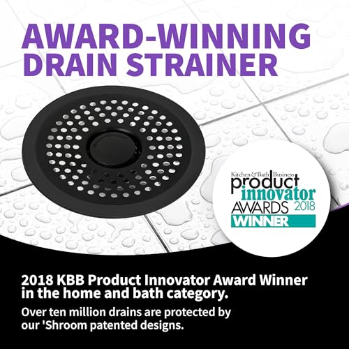 ShowerShroom Ultra Matte Black Hair Catcher, Stainless Steel Drain Protector, Fits All Shower Drains - color: Matte Black