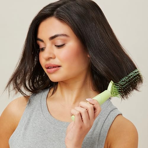 Conair Scalp Care Detangling hairbrush - Curly Hair Brush - Scalp Massager - hairbrushes for women & men - detangler for all lengths - can use wet or dry - Slim - color: Green, size: 1 Count (Pack of 1)