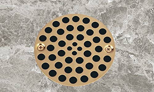 Artiwell 4’’ Shower Strainer Drain Trim Set, Solid Brass Screw-in Shower Strainer Drain Cover, Replacement Strainer Grid by Artiwell, Machine & Self-Tapping Screws Included (Champagne Bronze) - color: Champagne Bronze