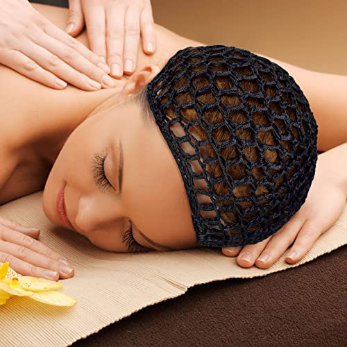 Geyoga 6 Pieces Hair Net Snoods for Women Sleeping Mesh Soft Rayon Knit Crochet Hairnet Long Short Curls Hair Cover Accessory (Black, Gray) - color: Black, Gray
