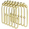 AmazerBath Shower Curtain Hooks Gold Shower Curtain Rings Rust Proof, Double Sided Shower Curtain Hooks for Shower Curtain Liner Smooth Metal Shower Hook Rings for Bathroom,Shower Rod Hooks 12Pcs - color: Gold, style: Modern