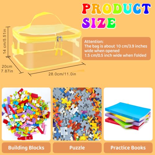 8 Packs Toy Storage Bags, Reusable Clear PVC Board Game Storage, Toy Storage Organizer Bags with Zipper for Building Blocks, Puzzle and Handmade Accessories, Clear Toiletry Bag - color: 8 Color, size: XX-Large