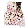 Tahari Vanilla Jasmine Spa Gift Set for Women – Luxurious Bath Kit with Body Lotion, Body Scrub, Body Wash & Lip Balm with Bag – Perfect Selfcare Gifts for Women (Leopard)