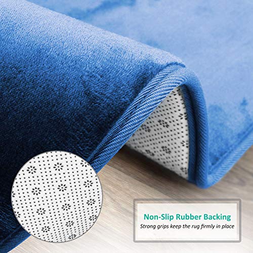 Clara Clark Bathroom Rugs, Velvet Memory Foam Bath Mat, Non-Slip, Machine Washable Bath Rugs - Dries Quickly, Ultra Soft Plush Bath Mats for Bathroom, 17 x 24, Royal Blue - color: Blue, style: 17 x 24