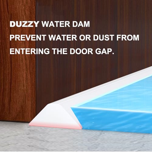 Duzzy 75 Inch Collapsible Shower Water Dam, Shower Threshold Water Stopper Barrier and Retention System and Keeps Water Inside Threshold Dry and Wet Separation, Suitable for Bathroom & Kitchen - color: Translucent, style: 75 Inch