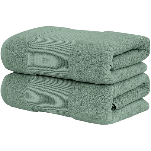 Modern Threads - Air Cloud 2-Pack 100% Zero-Twist Cotton Bath Sheet Set - Super Absorbent & Quick Dry - 500 GSM - Soft & Plush, Eucalyptus - color: Eucalyptus, size: 2-Pack Bath Sheet