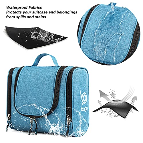 Bago Travel Toiletry Bag for Women and Men - Large Waterproof Hanging Large Toiletry Bag for Bathroom and Travel Bag for Toiletries Organizer -Travel Makeup Bag (SnowBlue) - color: SnowBlue, size: Large