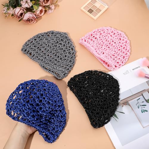 5PCS Mesh Hair Wrap Cap Set, Elastic Crochet Hair Nets for Women, Silk Press Wrap for Wig Cap for Crochet Hairs