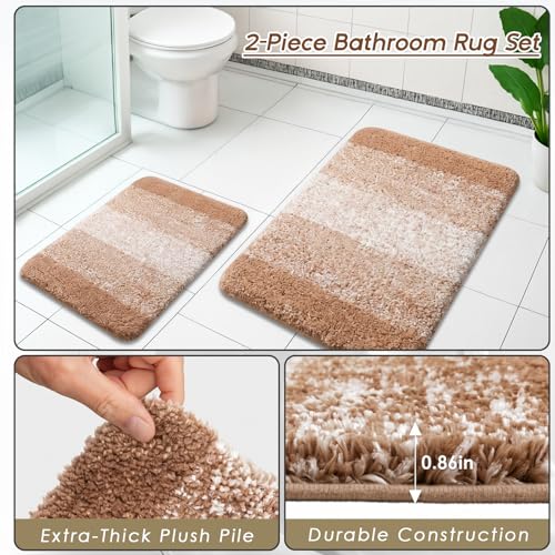 Bathroom Accessories Set - Bathroom Set with Shower Curtain and No Slip Rugs, Trash Can, Toilet Brush Holder Set, Soap Dispenser & Bath Towels - Stylish Bath Decor for Home, Apartment, Beige, 25PCS - color: Beige