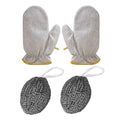 2PCS Dishwashing Gloves Silver and 2PCS Stainless Steel Melon Shape Steel Wire Ball(white/gray rope) - color: Gray