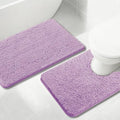 Bathroom Rugs Chenille, Extra Thick and Absorbent, Non-Slip, Machine Washable, Dry Quckily, Soft Cozy Plush, Used Under Shower Bathtub and Sink, Bath Mat Sets Lavender - color: Lavender Purple, size: 20 x 32 inch + 20 x 20 inch (U-Shape)