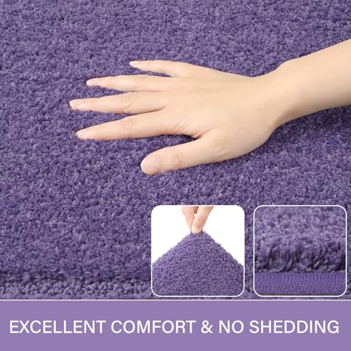 LOCHAS Bathroom Rug Set Purple, Soft Bath Rug Set 2 Piece Set, Toilet Mat U-Shaped 20x20 and 34x20 Bath Rugs, Quickly Dry Mats for Bathroom, Tub, Washable, Super Absorbent Floor Mat - color: Purple, size: 34" x 20" Plus 20" x 20" (U-Shape)