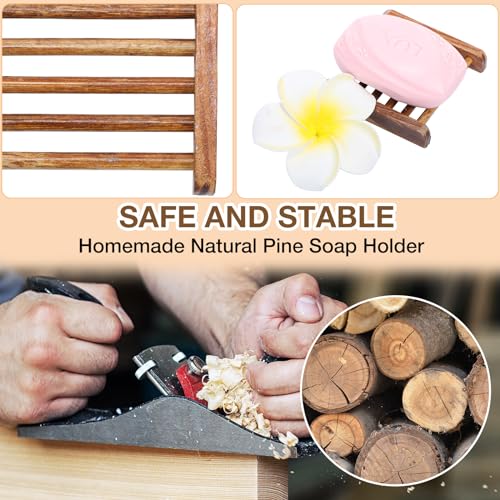 Amyhill 25 Pcs Bamboo Wood Soap Dish Bulk Bathroom Wooden Soap Holder Savers Self Draining Dishes Handcraft Tray, 3.3 x 3.3 x 0.67 Inch (Charcoal Color) - color: Charcoal Color