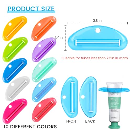LOVEINUSA Toothpaste Tube Squeezer Dispenser, 10PCS Toothpaste Roller Squeezer Tool Tooth Paste Cap Holder for Bathroom, Assorted Colors | Squeezer Tool Tooth Paste Cap Holder, for Bathroom, Assorted Colors - color: Multicolor-6