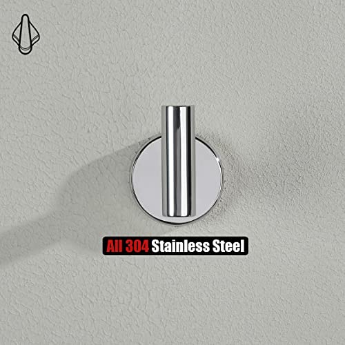 JQK Bathroom Hardware Towel Bar Set, 5-Piece Bath Accessories Set Polished Chrome Wall Mount Includes 24 in Towel Bar, 9 in HT Bar, TP Holder, Towel Hook x 2, BAS105-CH - color: Chrome