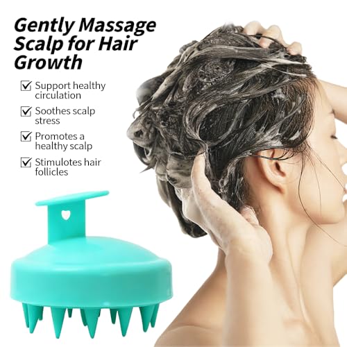 Ella & Sara 2PCS Scalp Massager Hair Growth, Scalp Brush for Hair Growth & Dandruff Removal, Scalp Scrubber, Shampoo Brush & Exfoliator for Scalps - Hair Scrubber for Thick Thin Curly Hair Care - size: 2-Pack