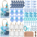 6 Set Spa Gifts Bulk for Women, Sleepover Party Favors Supplies for Bridesmaid Bridal Shower Wedding Guests Baby Shower Birthday Gift with Towels Socks Hair Tie Clip Eye Masks(Blue) - color: Blue