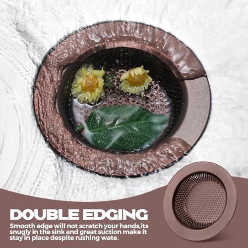 Retisee 2 Pcs Sink Strainer Stainless Steel Kitchen Sink Drain Strainer Basket Cover Mesh Hair Food Catcher, Large Wide Rim of 4.4 Diameter(Oil Rubbed Bronze) - color: Oil Rubbed Bronze