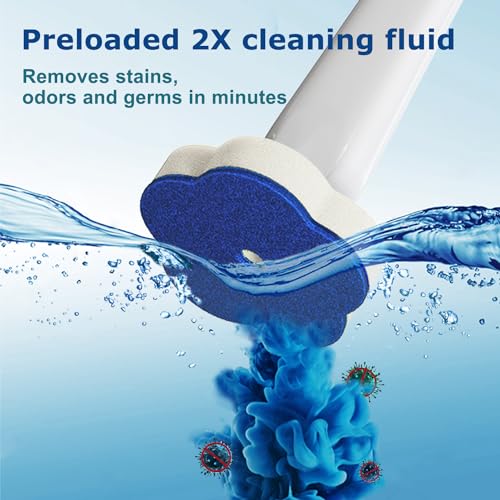Disposable Toilet Brush: Toilet Bowl Brush and Holder Set with 24 Wand Refills, Upgraded Handle, 2X Cleaners, Toilet Cleaning System with Storage Caddy for Sink, Bathtub, Floor, Drain (2 Sets, Blue) - style: 2-Sets