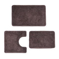 3 Pieces Luxury Bathroom Rug Set with U-Shaped Toilet Rug, Non-Slip Rubber Bottom, Thick Microfiber Fluffy Plush, Water absorption, Quick Dry, Ultra Soft, Bath Mats for Bathroom, Tub(Chocolate) - color: Chocolate