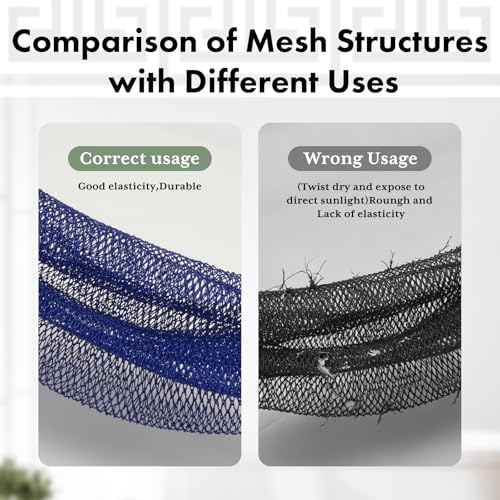 Bathway African Net Sponge Authentic with Handles (Set of 2), African Exfoliating Net Sponge, Exfoliating Body Scrubber Bath Sponge - Bathing Accessories with Storage Bag (Blue & Black) - color: Blue & Black
