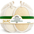 Natural Loofah Exfoliating Body Scrubber Pads, 24 Pack Dual Sided Shower Bath Loofah Sponge, Gentle Exfoliating Body Scrub for Men Women Full Body Cleansing - size: 1 Count (Pack of 24)