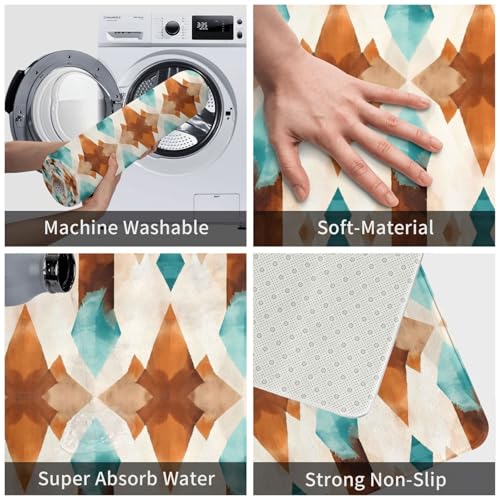 Bath Mat Cowhide Print Western Quick Dry Bathroom Rugs Non Slip Absorbent Shower Flannel Rug Floor Mat for Bathroom,Bathtub,Sink,Bedroom,16"X24" - color: Cay20