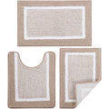 Bathroom Rugs Sets 3 Piece with U-Shaped Contour Toilet Mat Shower Rugs Absorbent Microfiber Plush Bath Mats Non Slip Bath Rugs Shaggy Floor Mats Machine Washable - color: Beige
