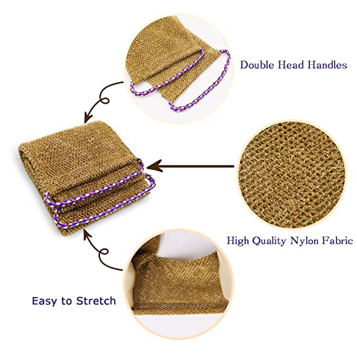 Dr.Pedi 3 Pieces African Net Sponge with Handles Long African Exfoliating Net Washcloth Bath Sponge Net Cloth Wash Net Body Back Scrubber for Shower Loofah - style: deep