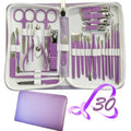 Manicure Set 30 in 1 Nail Clippers Set,Nail Manicure Kit for Women,RedFlow Toenail Clippers,Pedicure Kit,Pedicure Tools,Suitable for Travel Manicure Tools (Purple) - color: Purple