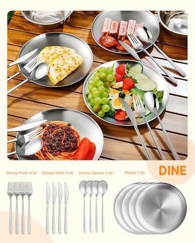 Gaialoop Portable Camping Cooking Utensils Set, Camp Kitchen Set with Organizer Bag, RV Essentials Outdoor Cooking Utensil Kit for Travel, Picnics, Camping, BBQs, Parties - style: 36pcs