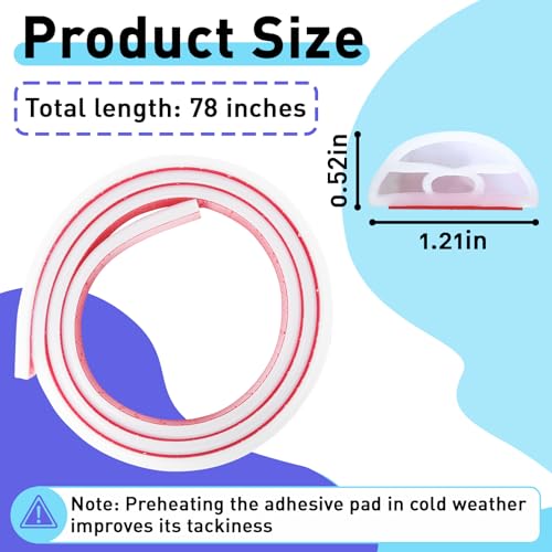 78'' Transparent Silicone Shower Threshold Water Dam Seal Strip | Self Adhesive Collapsible Splash Guard Barrier, For Shower & Sink Edge Dry-Wet Separation Use