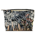 HAPPYHEIDI Cute Floral Makeup Bag Cosmetic Travel Pouch with Bottom and Zipper, Purse Make Up Organizer, Aesthetic Textured Fabric, Large - color: Classic Black Floral Large