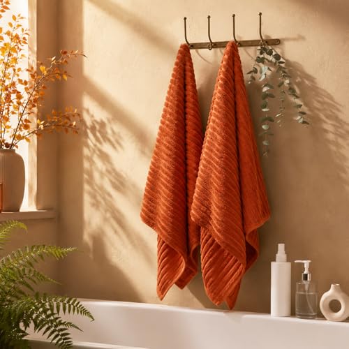 Oversized Bath Sheets 40x80 Inches Extra Large Bath Towels for Adults Super Soft Quick Dry Highly Absobent Microfiber Shower Towels for Bathroom, Pool, Gym, Yoga Towel (Burnt Orange, 2Piece) - color: Burnt Orange, size: 2Piece Bath Sheet
