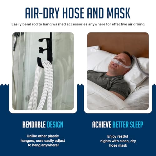 CPAP Cleaning Kit for Hose and Mask, CPAP Hose Cleaning Brush, Collapsible Wash Basin, Hose Hanger, Compatible with Standard and Slimline CPAP Tubing (Hanging Dry Kit)