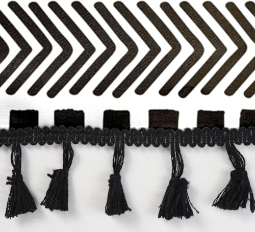 AOFOTO Bohemian Shower Curtain Black and White Geometric Design Shower Curtains with Black Tassel Boho Pattern Shower Curtains for Bathroom Waterproof Fabric Bath Curtain Sets with Hooks 36x72 Inches - color: Black Stripe, size: 36"W x 72"L (Pack of 1)