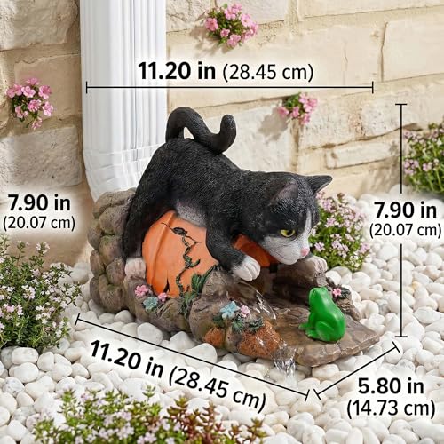 Real Cat Sculpture Gutter Diverter Rain,Eco-Friendly Resin Gutter Extender Diverter,Deco Gutter Extension Downspout, Splash Block, Perfect Rain Gutter Downspout Extension for 3"x4" Downspouts - color: Black