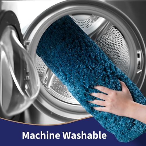 3 Pieces Luxury Bathroom Rug Set with U-Shaped Toilet Rug, Non-Slip Rubber Bottom, Thick Microfiber Fluffy Plush, Water Absorption, Quick Dry, Ultra Soft, Bath Mats for Bathroom, Tub(Turquoise) - color: Turquoise