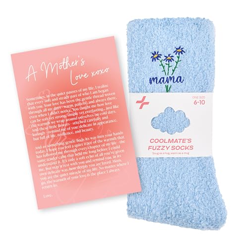 CoolMate Cozy Soft Cloud Socks, Fuzzy Socks for Women - color: B.02 - Mama Flowers Blue