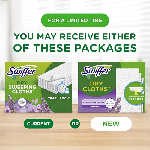 Swiffer Sweep + Mop, Dry Pads Refill, Floor Cleaner for Dirt, Dust, Hair, Cleaning Cloths for Mopping Home, Bathroom, Kitchen, Dust Mop, Floor Duster, Lavender, 52ct - size: 52 Count (Pack of 1)