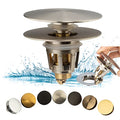 Artiwell Universal Bathroom Sink Drain Stopper, Fits Most Pop-Up Drains for Vessel Sink Lavatory Vanity, Sink Drain Strainer with Detachable Hair Catcher, Tested by Plumber in US (Brushed Nickel) - color: Brushed Nickel