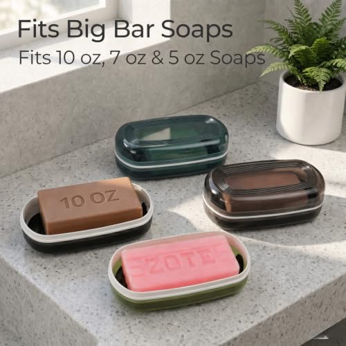 AIMAIAIMAI Shampoo Bar Holder Travel Case for Two Bars – Compatible with Most Solid Shampoo & Conditioner Bars, Large Soap Container for Bathroom or Travel (Green Style A-Large) - color: Green Style A-large