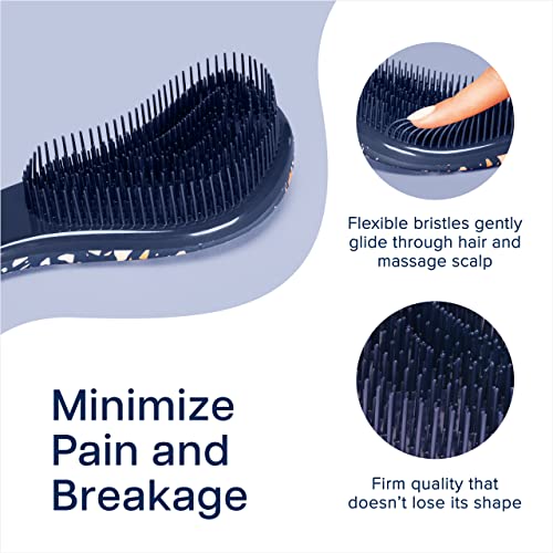 Crave Naturals Glide Thru Hair Brush - Detangler Brush for Curly, Straight, Wet or Dry Hair - Gentle Detangling Brushes for Adults, Kids, Toddlers - Hair Accessories for Women, 7.5"x3" - Terazzo - color: Terrazzo, size: 1 Pack (Regular)