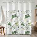 No Hook Plant Shower Curtain with Snap in Liner, 71x74 Inch | Sage Green Leaf Pattern Shower Curtains for Bathroom, Mesh Top Window Waterproof Washable Fabric - color: Green Botanical