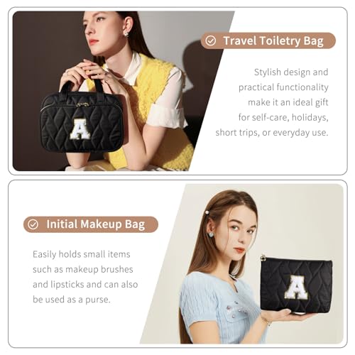 YOOLIFE Graduation Gifts for Her - Hanging Toiletry Bag for Women, Travel Toiletry Bag Makeup Bag, Personalized Travel Essentials for Women Black - C - color: Black, style: C